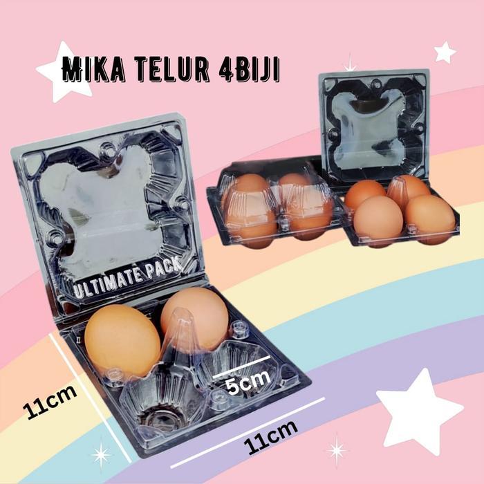 Mika Telor Isi 4 Isi 6 Isi 10 Telur Tebal (25Pcs) Mika Telur Dengan Kancing Pengunci