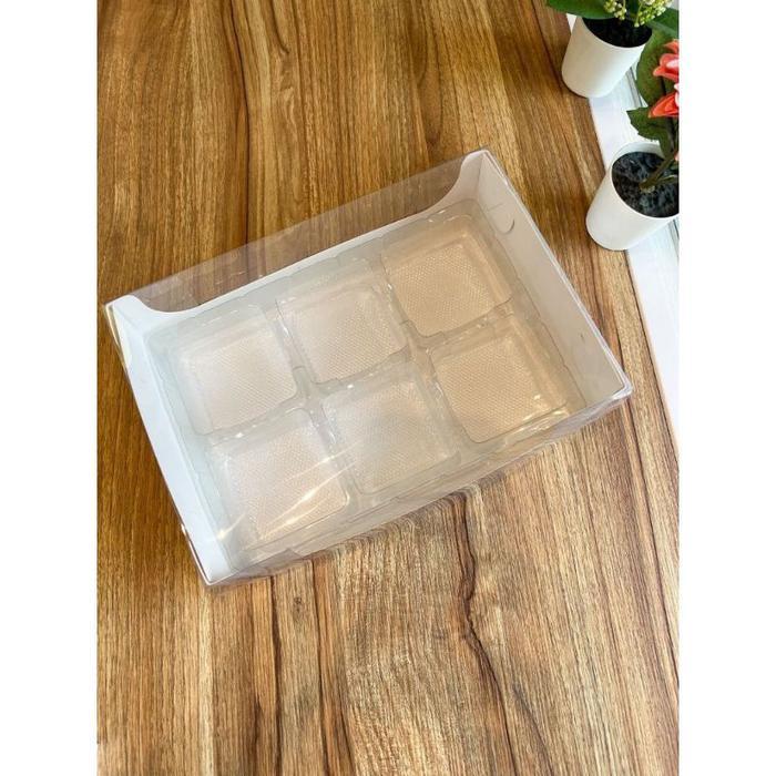 Dus Mika Puding Mini Sekat 6 Putih / Dus Kemasan Puding Mini / Alas Mika Puding