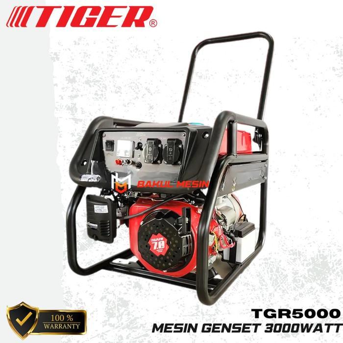 TIGER TGR5000 Mesin genset bensin 3000watt generator set TGR 5000