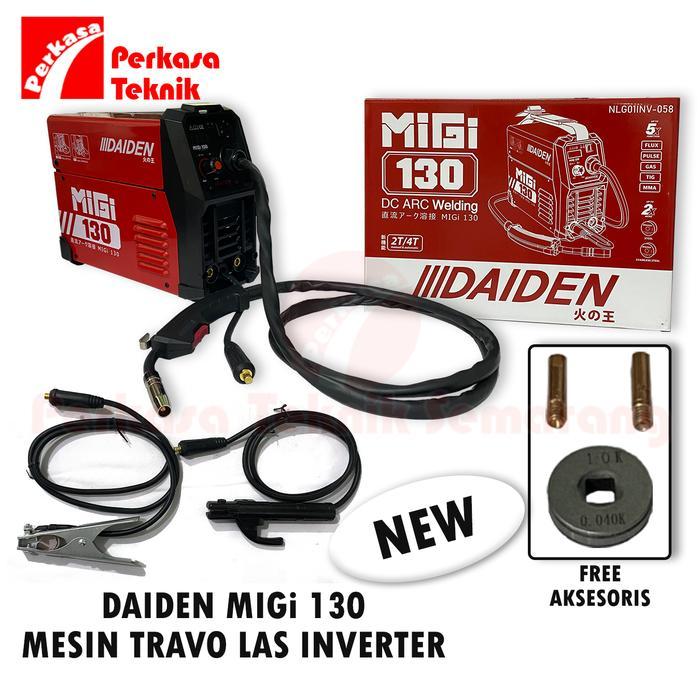 DAIDEN MIGi 130 MESIN TRAVO LAS INVERTER MIG CO2 TIG MMA 2T/4T WELDING