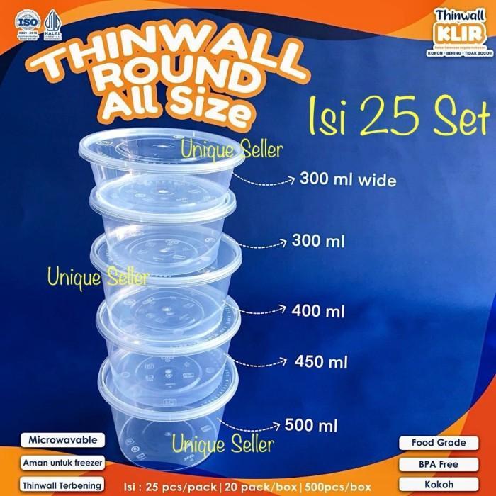 [Isi25] Thinwall Roundbowl 500 Ml 500Ml Klir / Thinwall Round 500 Ml 500Ml Klir / Mangkok Plastik