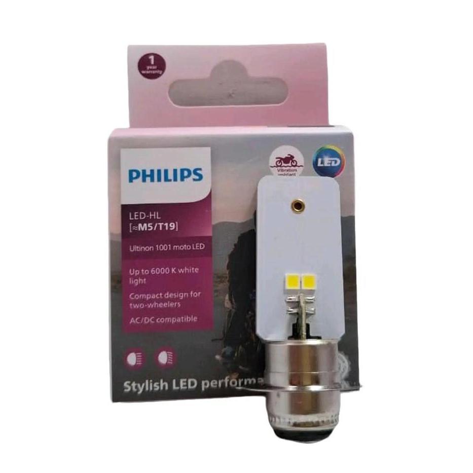 Stok Baru PHILIPS BOHLAM LAMPU DEPAN LED MOTOR BEBEK DAN MATIC MATIK 100% ORIGINAL AC DC GARANSI