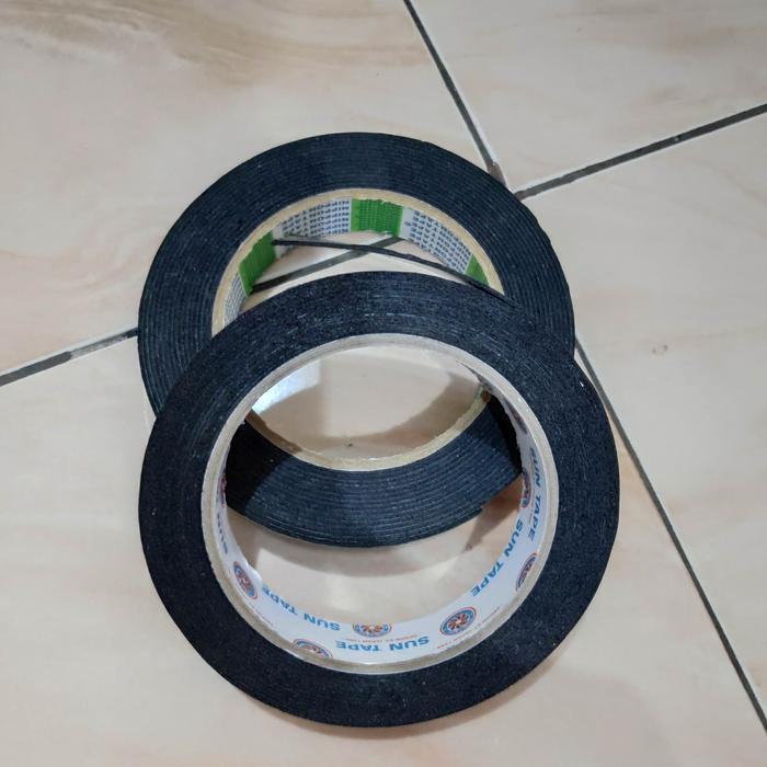 Double tape 1inci - Dobel tape Hitam - solasi busa