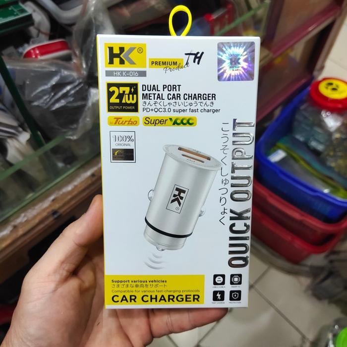 Stok Baru CHARGER BATOK SAVER MOBIL HK K-016 27W 3A FAST CHARGING MANTAP
