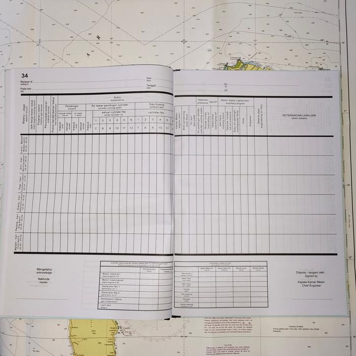 Buku Harian Kapal Untuk Mesin / Engine Log Book / Buku Jurnal Mesin Tbk