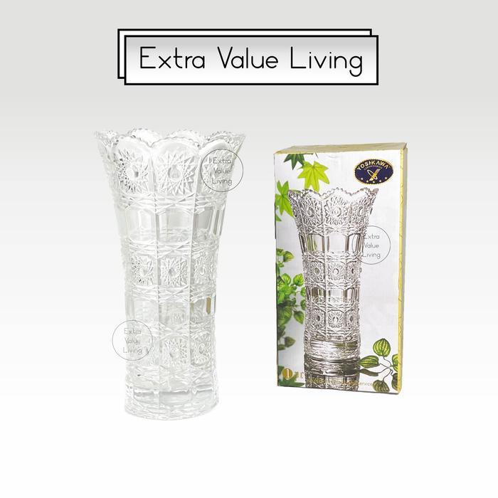 Vas Bunga Kristal Vas Bunga Kaca 28 CM Estetik Vas Kristal Bohemia Crystal Vase Clear