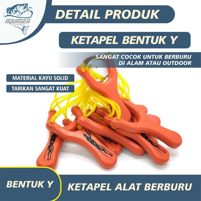 Aquasea Mainan Ketapel Kayu Polos Plitur Perangkap Ikan Kuat Dan Kokoh