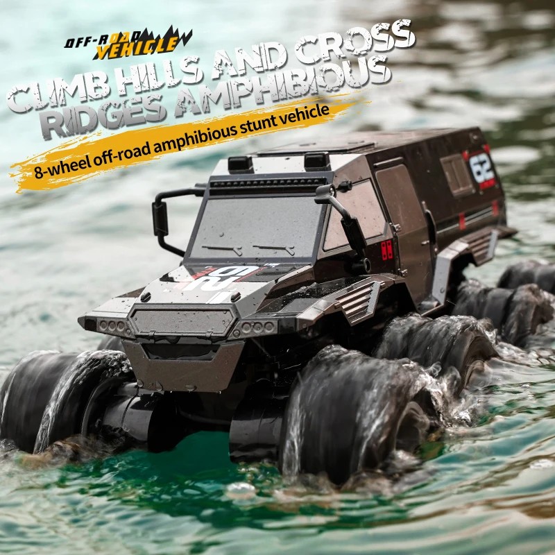 JJRC RC Amphibious Car Remote Control Truck 8WD Stunt Climbing Off-Road Racing Vehicle Model