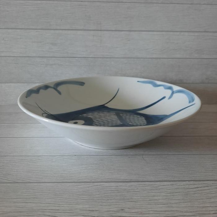 PIRING / MANGKOK KERAMIK PAPUA MOTIF IKAN UKURAN 23CM