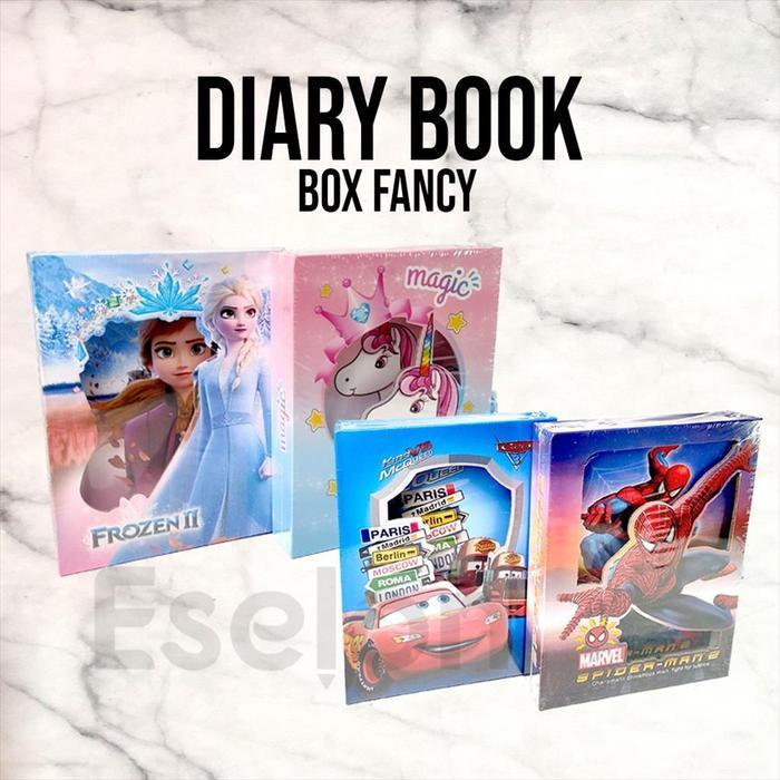 Diary / Diary Box Fancy BESAR/ Notebook / Buku diary kunci dengan gembok karakter BESAR