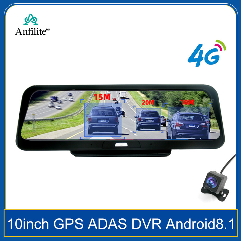 4G 10inch Vehicle dash camera Dashboard Video Registrator ADAS DVR Android 8.1 Car Navigator Free Ma