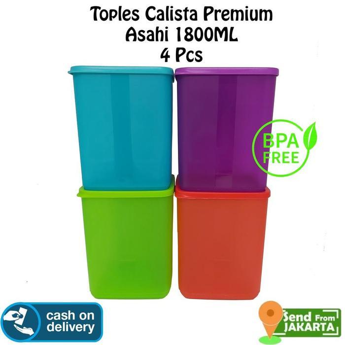 4 Pcs Toples Calista Asahi 1800ml Premium Serba Guna Sealware Toples