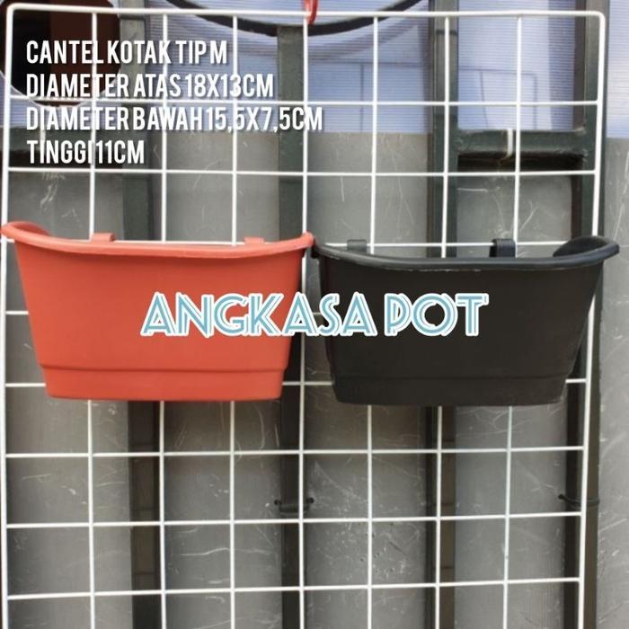 "New" POT CANTEL KOTAK TIP M PTB M Pot bunga Pot tempel Pot dinding cantol ram