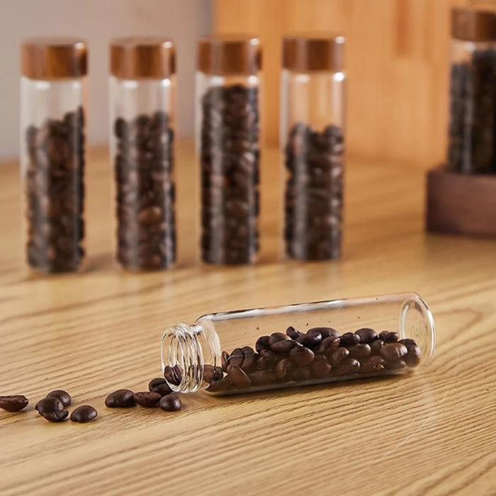 Botol Kaca Mini Tabung Reaksi Sample Lab Toples Kecil Container Multifungsi