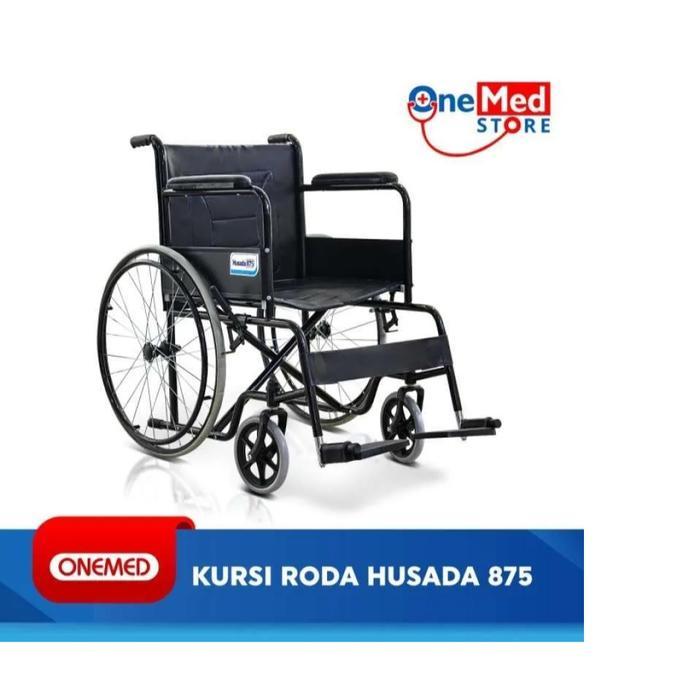 Onemed Kursi Roda Husada 875 OPB Hitam Steel - KursiRoda Husada 875