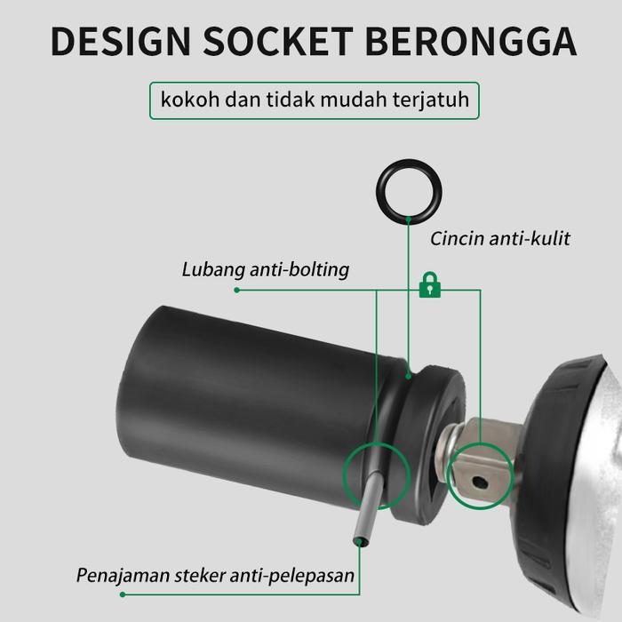 "New" ISKU Mata Kunci Shock Impact 24mm 1/2 Impact Mata Shock 8-24mm Baja Molybdenum Anti Karat JIS