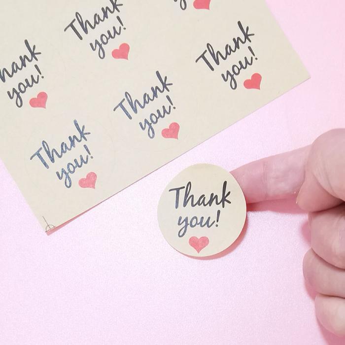 Stiker Thank You ukuran 3,5 Cm ISI 12 Pcs / Sticker Thank You / Stiker Kraft Label Thank You 3,5 cm