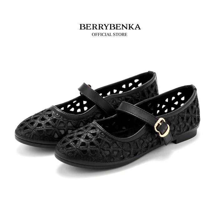 ORIGINAL [ NEW ] - Sofia Meita Embroidered Mary Jane Sepatu Flatshoes Wanita Nyaman Cantik READY