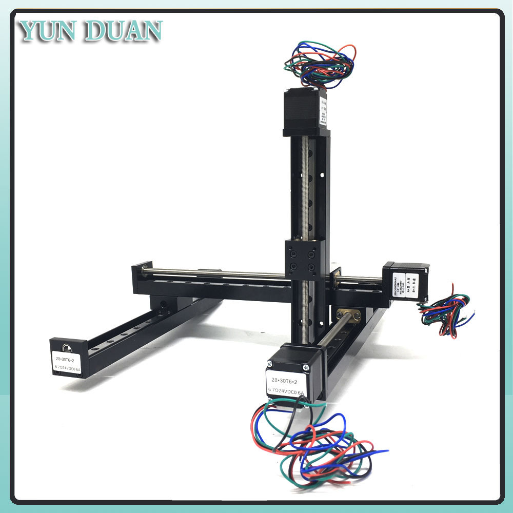 T-type Sliding Table Rail Linear 50-300mm Stroke Sliding Table NEMA11 Stepper Motor Driver TB6600