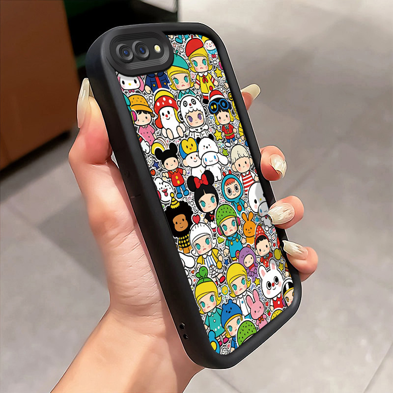 Casing Hp Untuk OPPO A5 A3s A12E Realme C1 Case Gaya Blind Box dengan Karakter Terkenal Kasing silik