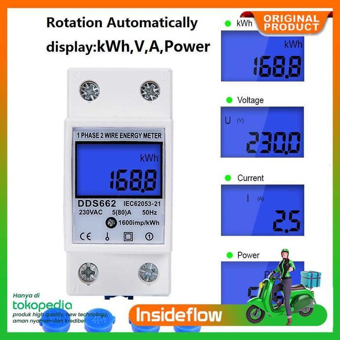 MCB Meteran Listrik Digital Din Rail h Meter Single Phase 230V