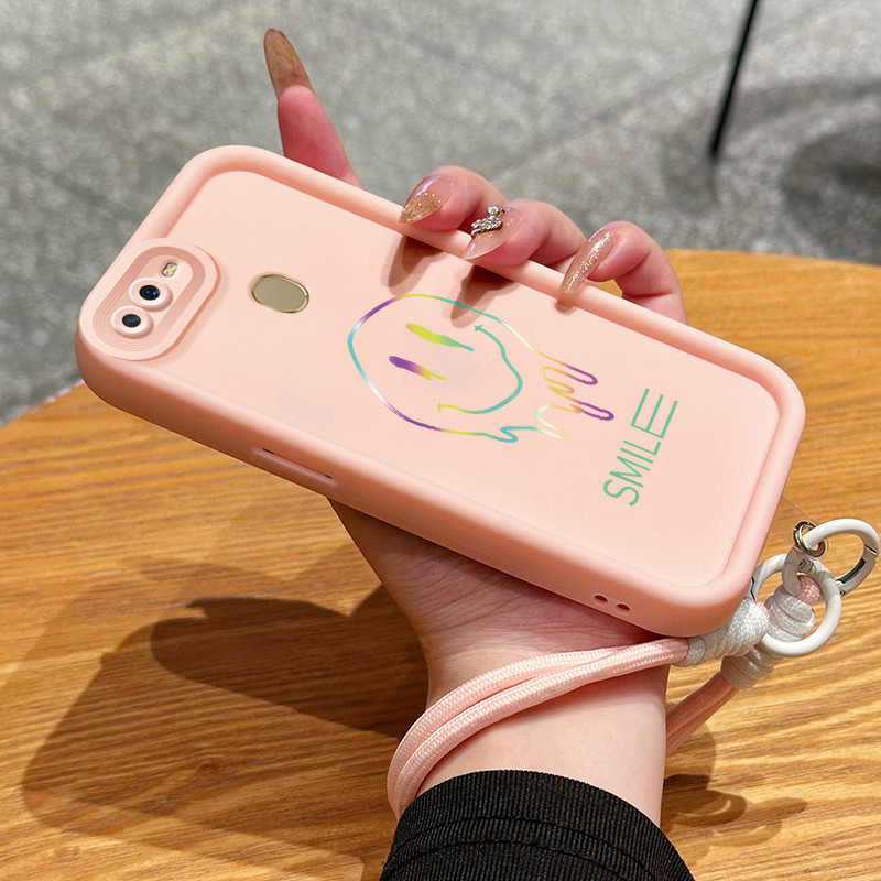 Casing Hp untuk OPPO A7 A5s A12 A12s A11K Case Casing HP Softcase ceruk Soft Shell dengan Tali Silik