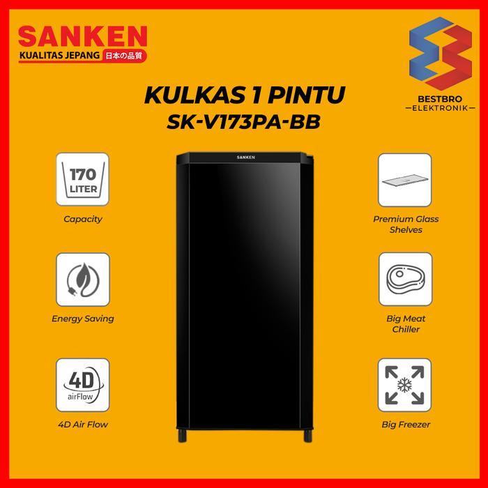 Sanken Kulkas Satu Pintu SK-V173PA-BB Hitam