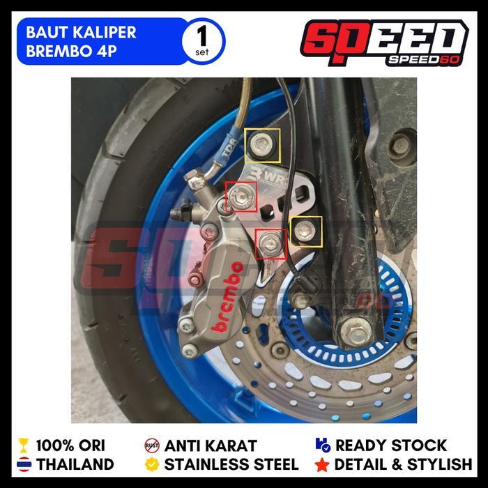 PROBOLT BAUT BREKET KALIPER BREMBO 4P DEPAN XMAX KING NUT THAILAND