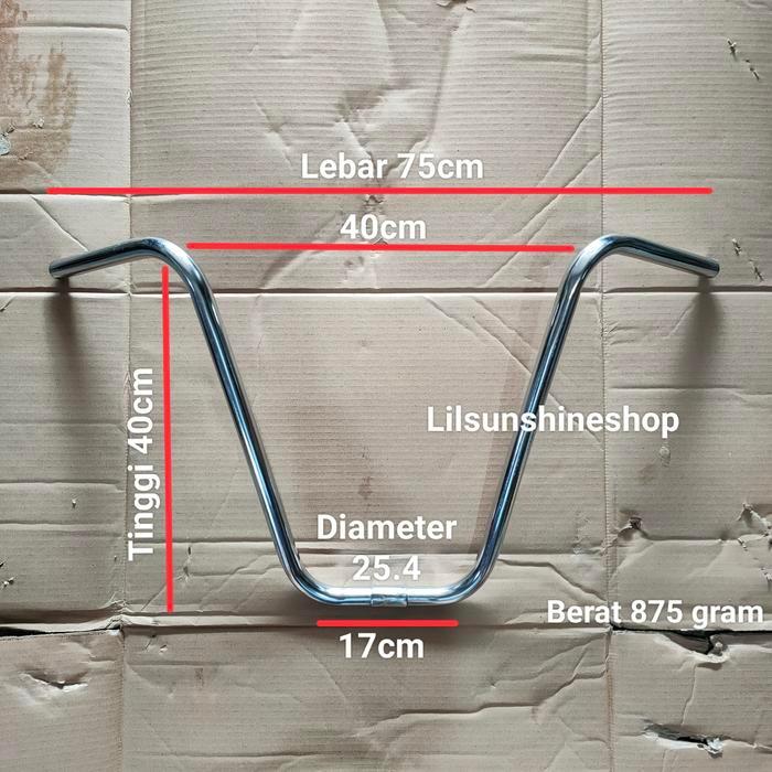 Stang Setir Handlebar Model V Tinggi Sepeda Lowrider Klasik Retro CP