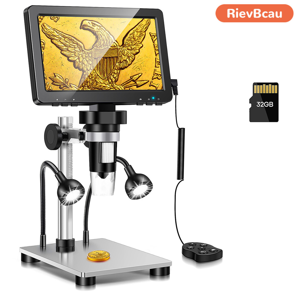 Mikroskop Digital RIEVBCAU Pembesaran 1200x HD USB Mikroskop Elektron Profesional untuk Perbaikan de