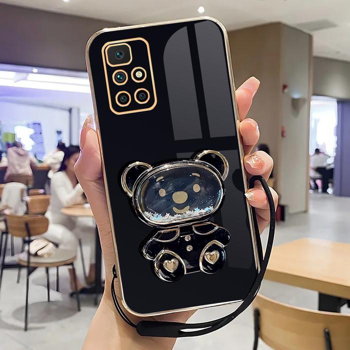 TERLARIS SOFT CASE FOR REDMI 10, 10 2022 CASE STAND HOLDER MIRROR SILICONE LUXURY PLATING