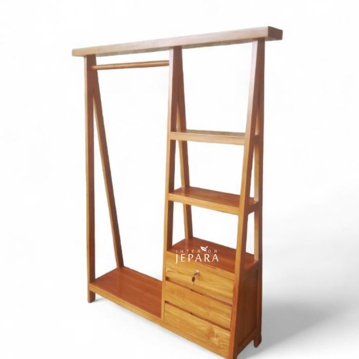 Standing Hanger - Gantungan Baju - Gantungan Handuk Kayu Jati