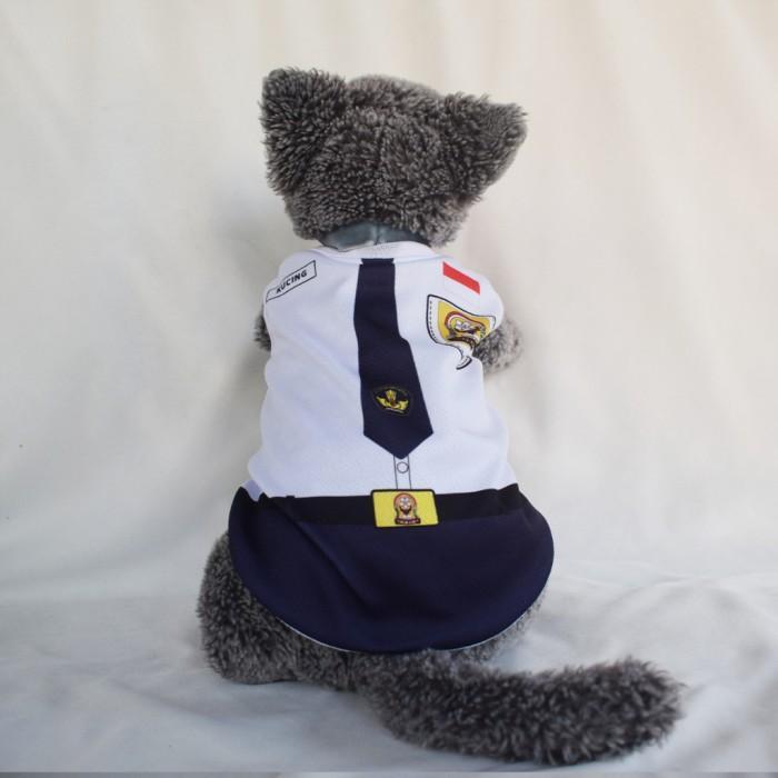 Baju Kucing Seragam Sekolah [BISA CUSTOM NAMA KUCINGMU] Jantan Betina