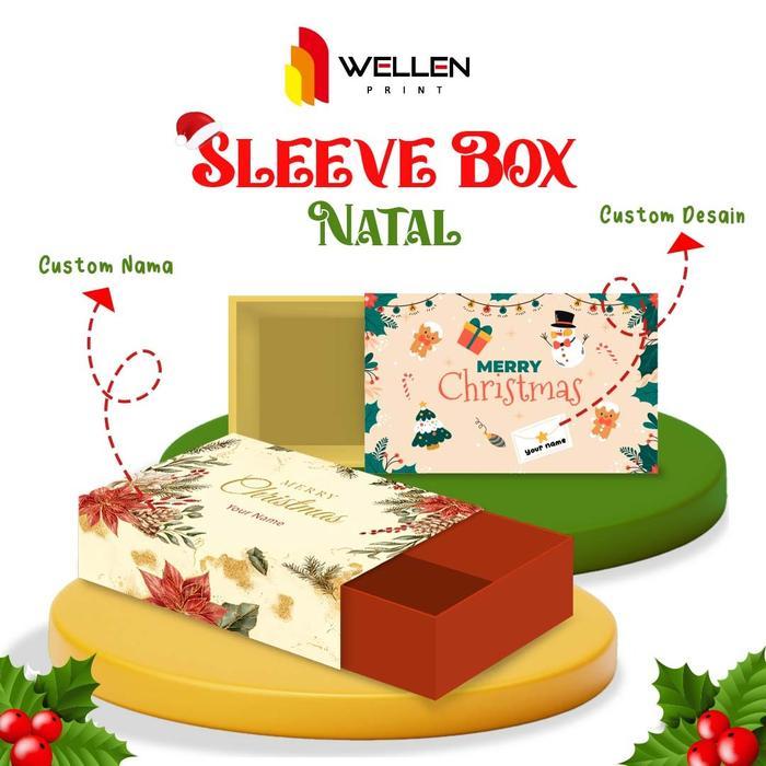 WELLEN PRINT Cetak Slevee Box Natal Custom / Print Hardbox Sliding Packaging Hampers Christmas /