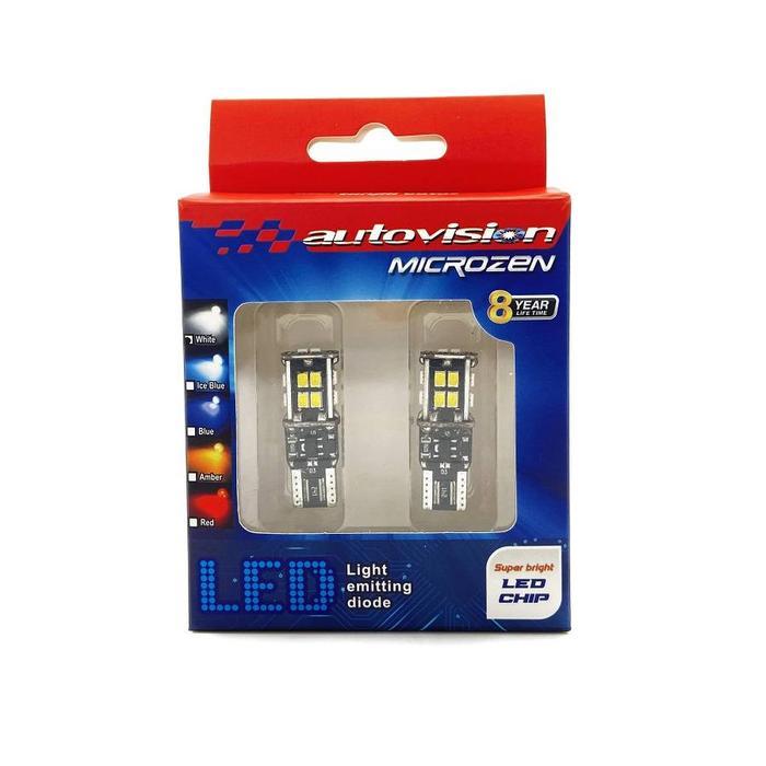 Lampu Led T10 Autovision Amber Bohlam T10 Led Canbus White Lampu Senja