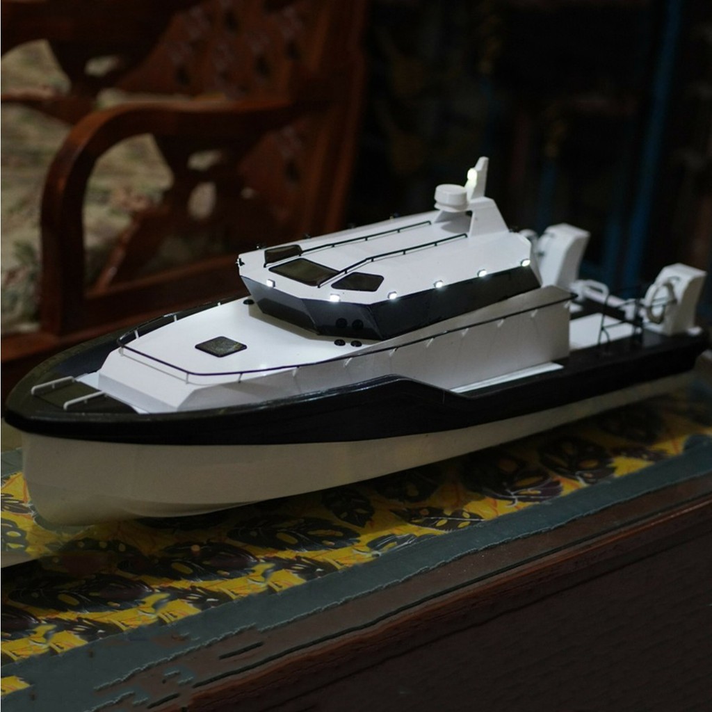 RC Boat 86cm Simulation Patrol Remote Control Boat High Precision 3D Printing RC Boat Model KIT