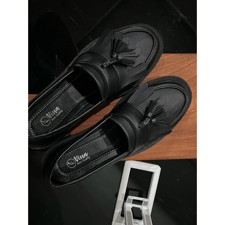 Fladeo Footwear - Rjs Sepatu Formal Loafers Pria Hitam / Sepatu Docmart Hitam Doff Casual Pria Keren