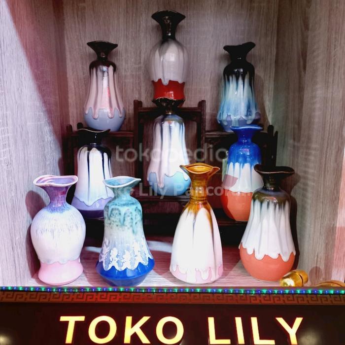 Vas Keramik 15cm / Guci Porselen Cina / Vas Bunga Keramik Mini Cina