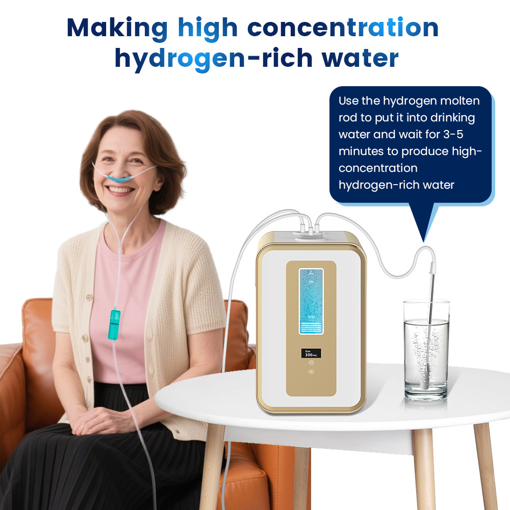 Medical 300ml Hydrogen Water Generator Hydrogen Inhalation Machine H2 O2 HHO Double Outlet Hydrogen