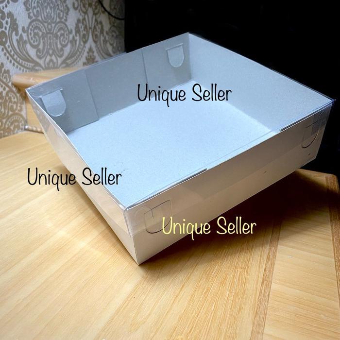 [Isi10] Dus Putih Tutup Mika 18X18X10 Cm / Dus Box Kotak Nasi Putih 18X18 X 10 Cm / Dus Box Kotak