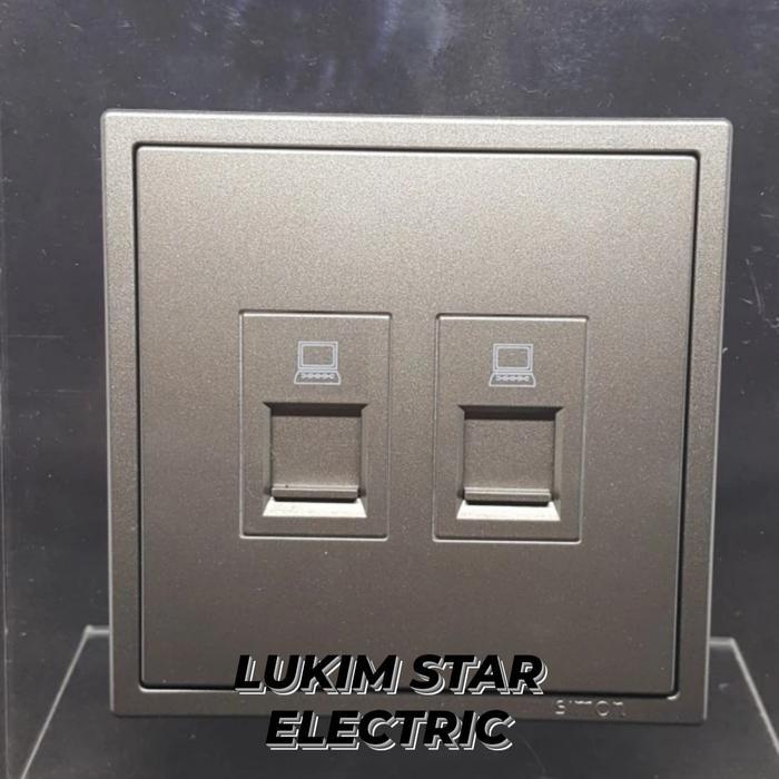 Outlet Data + Data Simon I7 Grey/Simon I7 Grey Outlet Data Cat6 Twin 705228-61