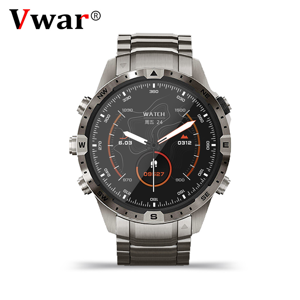 VWAR MARQ Smart Watch Compass 1.6" Screen Titanium Alloy Men Rugged Smartwatch Bluetooth Call 100+ S