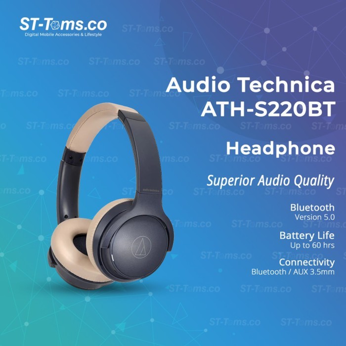 AUDIO TECHNICA ATH-S220BT / S220 BT BLUETOOTH HEADPHONES HEADSET
