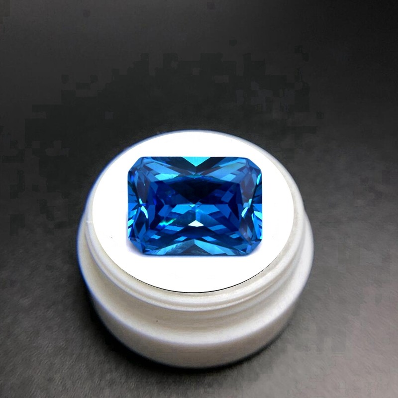 Sea Blue Sapphire Natural Mined Rectangle Cut 12x16mm 12.5Cts Sri-Lanka VVS Loose Gemstone DIY