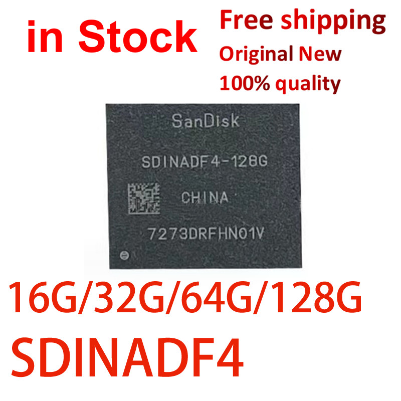 (1 PCS)100% New SDINADF4-16G SDINADF4-32G SDINADF4-64G SDINADF4-128G BGA153 EMMC 5.1 Storage IC