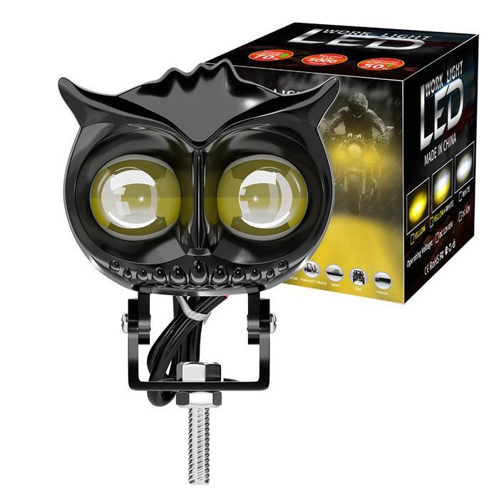 Lampu Led Sepeda Motor Putih Dan Kuning Burung Hantu Lampu Sorot Sepeda Motor Eksternal Lampu Depan