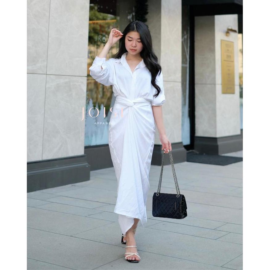 Joise - Kylie Wrap 3In1 Shirt Dress Tali Maxi / Dress Panjang Lilit / Dress Wanita Polos Casual
