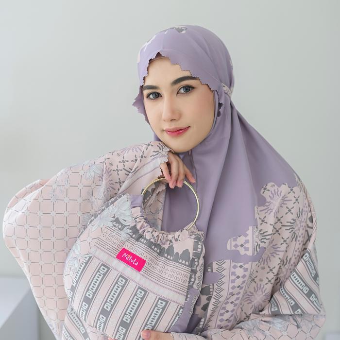 Nelula - Mukena Dewasa 2In1 Maxmara Luxury Silk Lasercut Mewah