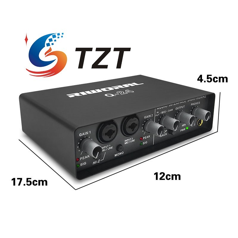 Tzt Riworal Q-24 Professional High-Fidelity Audio Interface 24Bit/192Khz Q24 Small External Sound