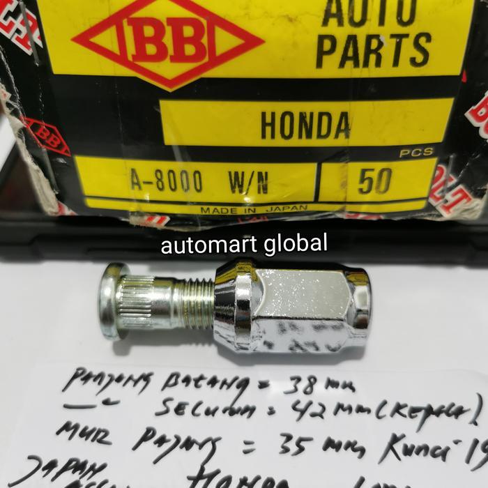 Baut roda honda jazz crv hrv mobilio asli japan panjang 42 mm news